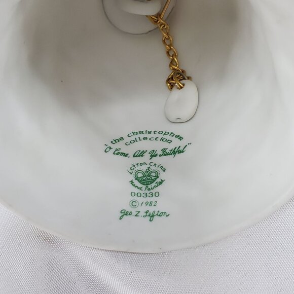 VTG Lefton Christopher Collection Porcelain Nativity Bell Hand Painted 1982 - Picture 11 of 11